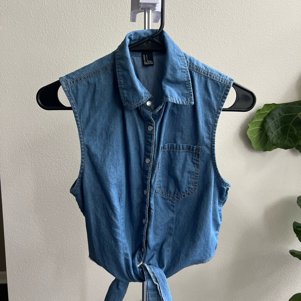 Forever 21 Blue Denim Top